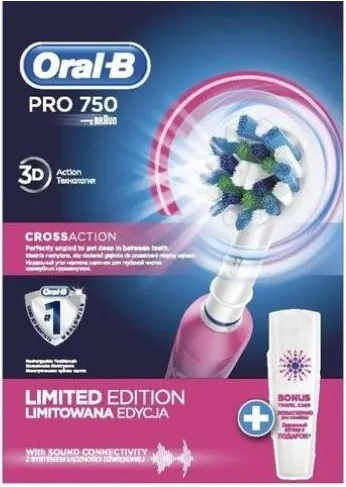 Oral B PRO 750 3D White Електрическа четка за зъби + кутийка за път