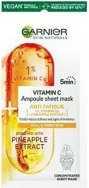 Garnier Skin Naturals Ampoule Лист-маска за уморена кожа с витамин C и ананас 1 бр