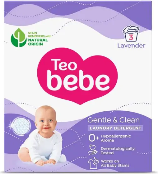 Tео Bebe Gentle & Clean Lavender Прах за пране с екстракт от лавандула 225 г
