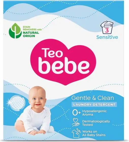 Tео Bebe Gentle & Clean Sensitive Прах за пране с екстракт от бадем 225 г