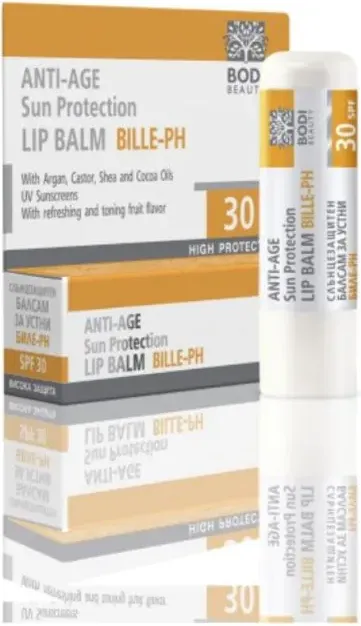 Bodi Beauty Bille-PH Слънцезащитен балсам за устни SPF30 4 гр