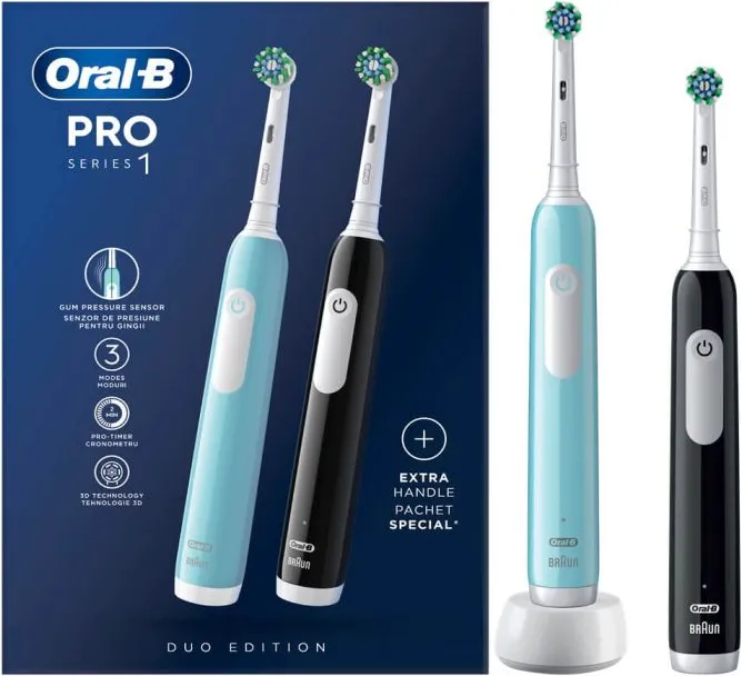 Oral-B  Коледа 2024 Електрическа четка PRO1 черна + синя Комплект