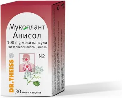 Dr. Theiss Mucoplant Анисол при суха кашлица с гъст и вискозен секрет x30 капсули