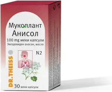 Dr. Theiss Mucoplant Анисол при суха кашлица с гъст и вискозен секрет x30 капсули