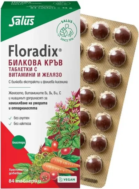 Floradix Билкова кръв с желязо х 84 таблетки