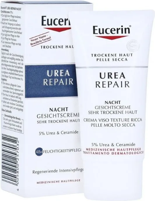 Eucerin Urea Repair Nacht Обогатен крем за лице за много суха кожа 5% урея 50 мл