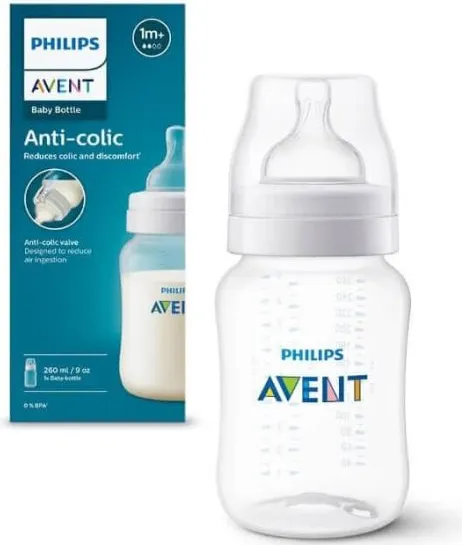 Avent Anti-Colic Бутилка с биберон със слаб поток 1М+ 260 мл