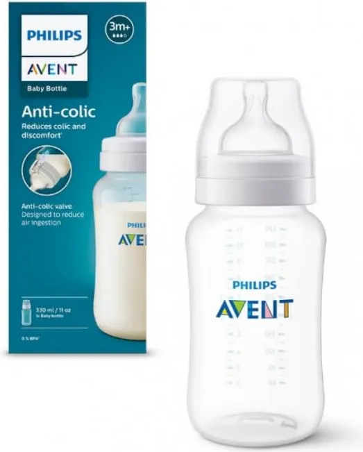 Avent Anti-Colic Бутилка с биберон със среден поток 3М+ 330 мл