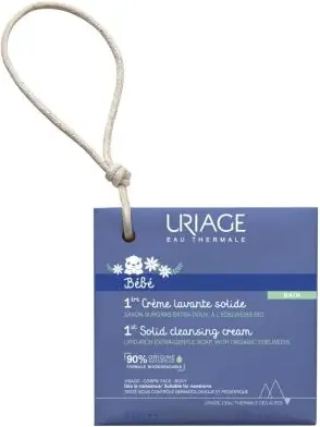 Uriage Bebe 1er Липидо-обогатен почистващ крем-сапун за бебета и деца с органичен еделвайс 100 гр