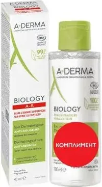 A-Derma Biology A-R Дерматологична грижа срещу зачервявания 40 мл + Подарък: A-Derma Biology Дерматологична мицеларна вода 100 мл Комплект