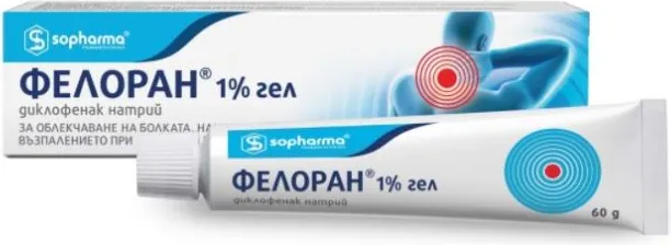 Фелоран 1% Гел за болки и възпаления в сухожилията 60 гр Sopharma