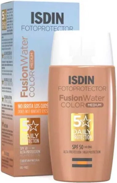 ISDIN Fotoprotector Fusion Water Слънцезащитен тониран флуид за лице SPF50 50 мл Medium