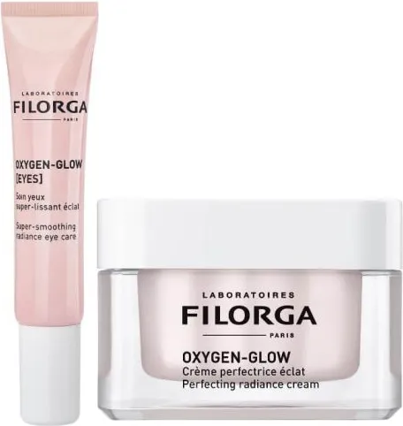 Filorga Oxygen-Glow Крем за съвършена кожа 50 мл + Filorga Oxygen-Glow Eyes Озаряващ околоочен крем против тъмни кръгове 15 мл Комплект