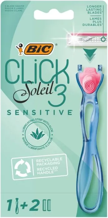 BIC Click Soleil 3 Sensitive Система за бръснене за жени с 1 дръжка + 2 резервни ножчета