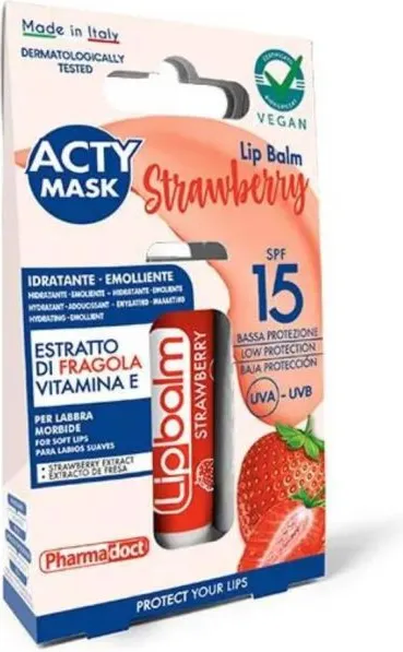 Pharmadoct Acty Mask Балсам за устни SPF15 Ягода 5.7 мл