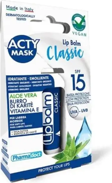 Pharmadoct Acty Mask Classic Балсам за устни SPF15 Алое вера 5.7 ml