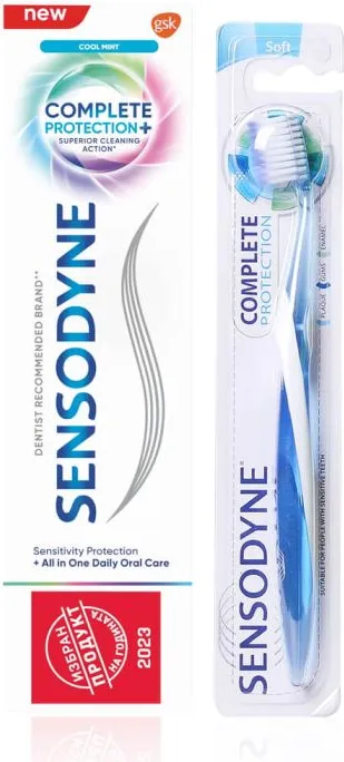 Sensodyne Complete Protection паста за зъби 75 мл + Sensodyne Complete Protection Soft четка за зъби Комплект