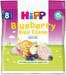 Hipp Blueberry Rice Cakes Био оризови бисквити с боровинки 8М+ 30 гр