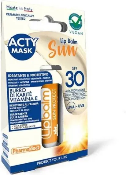 Pharmadoct Acty Mask Балсам за устни Слънце SPF30 Ванилия 5.7 мл