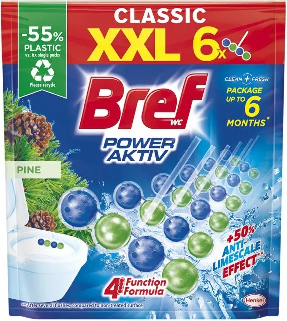 Bref WC Power Active Pine XXL Ароматизатор за тоалетна бор 6 х 50 гр