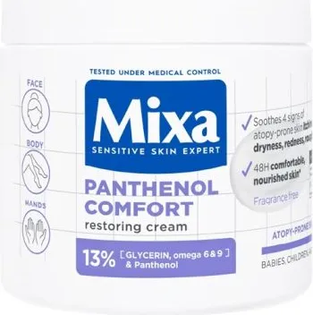 Mixa Panthenol Comfort Регенериращ крем за тяло за суха към атопична кожа 400 мл