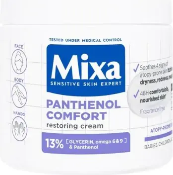 Mixa Panthenol Comfort Регенериращ крем за тяло за суха към атопична кожа 400 мл