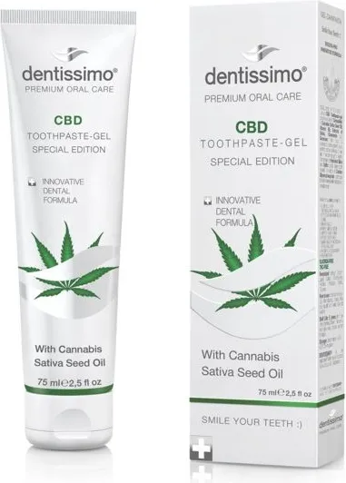 Dentissimo CBD паста за зъби за кървящи венци с масло от канабис 75 мл