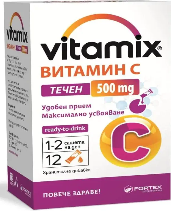 Fortex Витамин С 500 за висок имунитет х 12 течни сашета