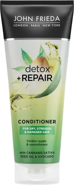 John Frieda Detox&Repair Детоксикиращ и възстановяващ балсам за суха, стресирана и увредена коса 250 мл