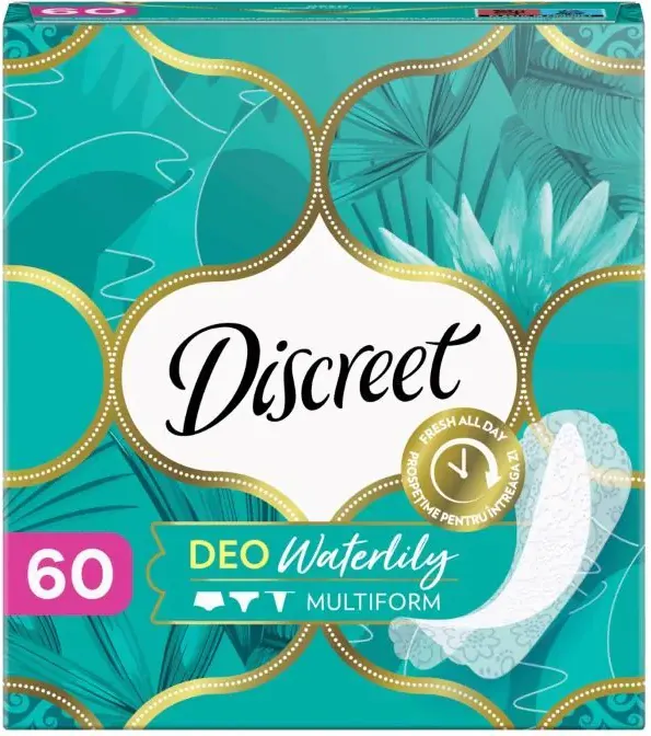 Discreet Deo Waterlily Plus Ежедневни дамски превръзки водна лилия 60 бр