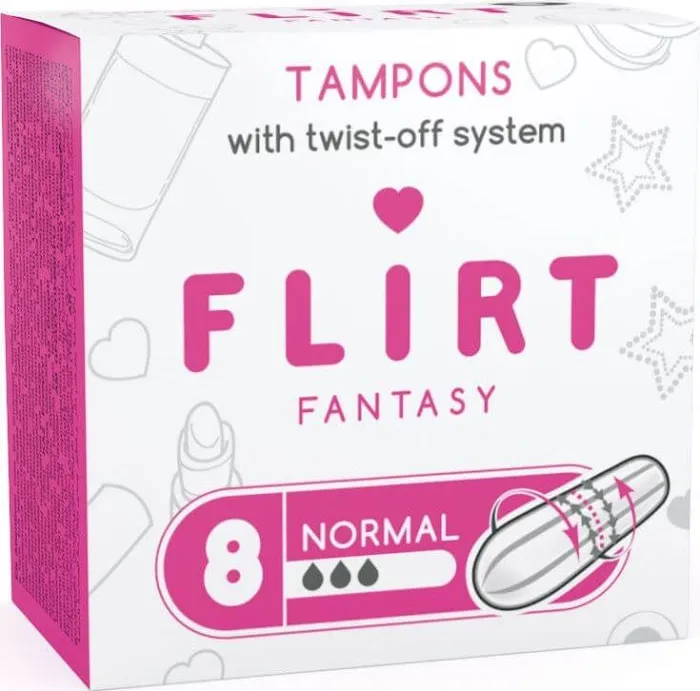 Flirt Fantasy Tampons Normal Twist Off Дамски Тампони нормал 3 капки 8 бр