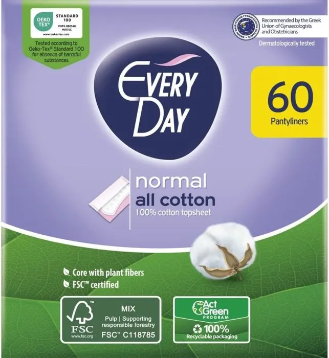 Everyday All Cotton Ежедневни дамски превръзки 60 броя
