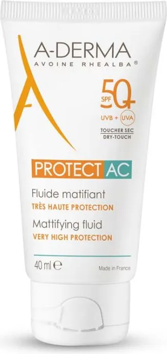 A-Derma Protect AC Слънцезащитен матиращ флуид SPF50+ 40 мл