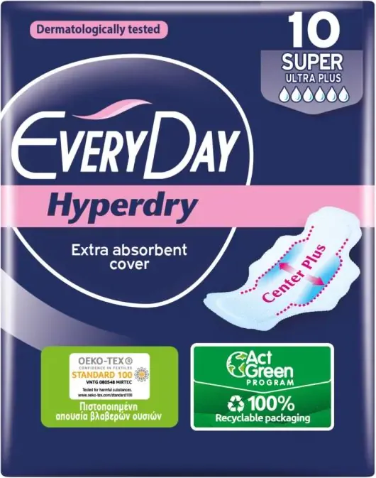 Everyday Hyperdry Super Ultra Plus Дамски превръзки х10 бр