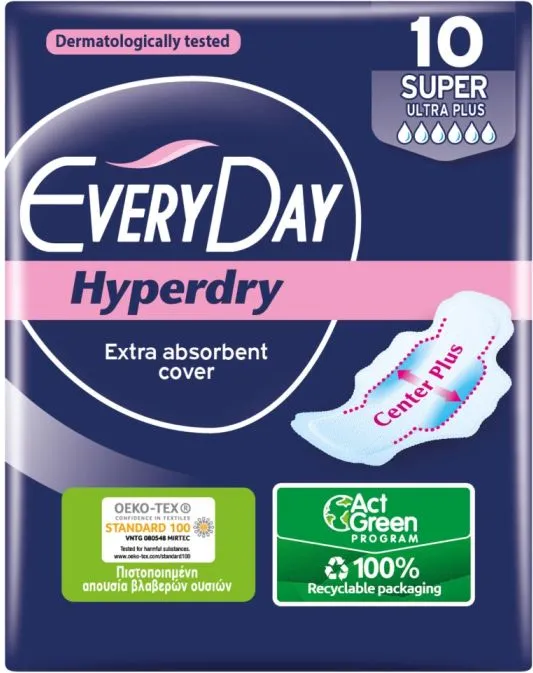 Everyday Hyperdry Super Ultra Plus Дамски превръзки х10 бр