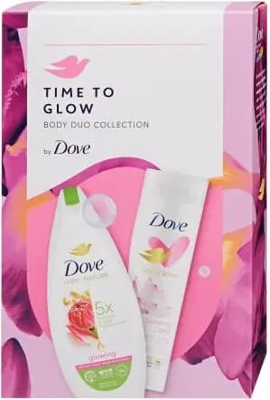 Dove Care by Nature Озаряващ душ гел 225 мл + Dove Body Love Glowing Care Озаряващ лосион 250 мл Комплект