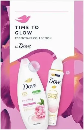 Dove Advanced Care Calming Blossom Дезодорант спрей 150 мл + Dove Renewing Peony and Rose Oil Подхранващ душ-гел 250 мл Комплект