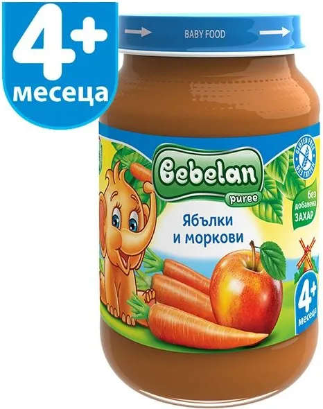 Ovko Bebelan Ябълки и моркови Пюре 4М+ 190 гр