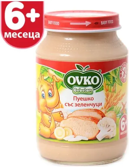 Bebelan Ovko Пуешко със зеленчуци 6М+ 190 гр