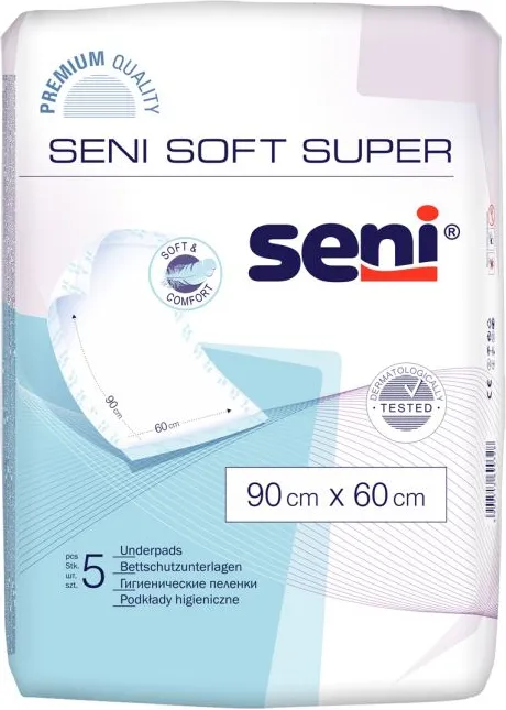 Seni Soft Super Aбсорбиращи хигиенични чаршафи размер 90/60 см x 5 бр