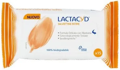 Lactacyd Почистващи интимни мокри кърпички x15 бр