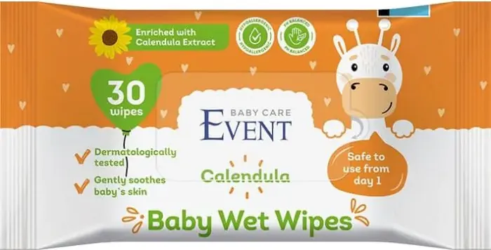 Event Бебешки влажни кърпи с екстракт от невен х 30 броя
