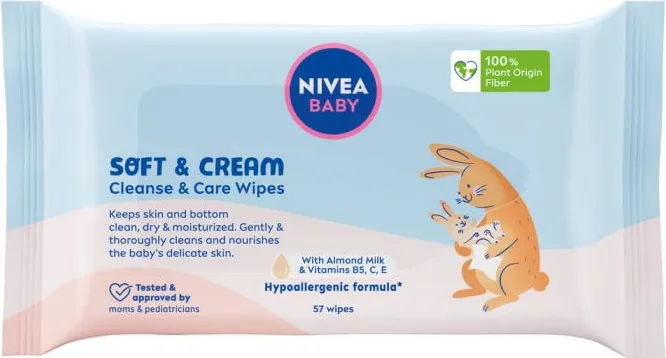 Nivea Baby Soft & Cream Мокри кърпи с мек крем х 57 броя