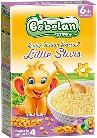 Bebelan Baby Italian Pasta паста за деца звездички 6М+ 350 гр