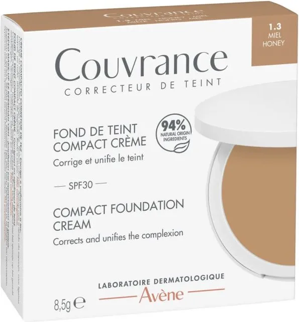 Avene Couvrance Компактен Фон дьо тен SPF30 № 1.3 Мед - Honey 8.5 г