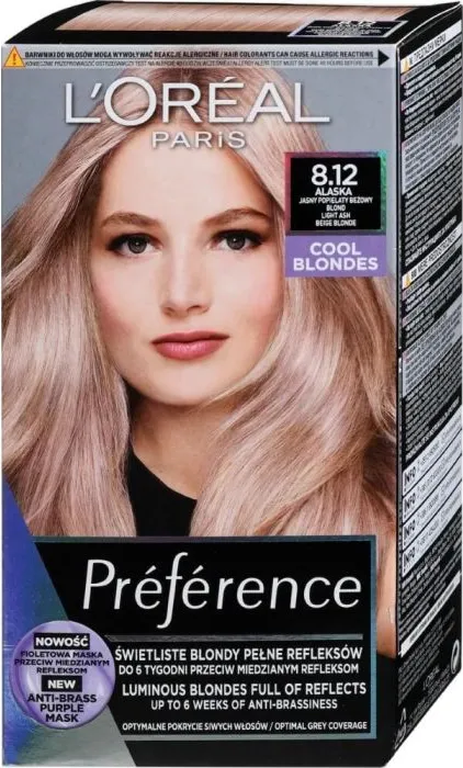 L’Oreal Preference Cool Blondes Трайна боя за коса в студени руси нюанси, 8.12 Alaska