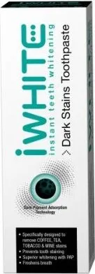 iWHITE Instant Teeth Whitening Dark Stain Toothpaste Избелваща паста за зъби с активен въглен 75 мл