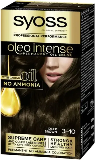 Syoss Oleo Intense Дълготрайна безамонячна крем боя за коса 3-10 Дълбоко кафяв