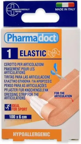 Pharmadoct Elastic Пластир памучна еластична лента телесен цвят 100 см х 6 см