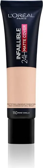 L’Oreal Infallible 24H Matte Cover Дълготраен фон дьо тен с матов ефект SPF18 110 Rose Vanilla